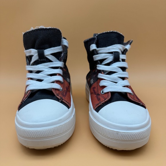 Disney Minnie Mouse High Top Canvas Sneakers Kids Size 2 Cute Cartoon Shoes - Picture 3 of 8